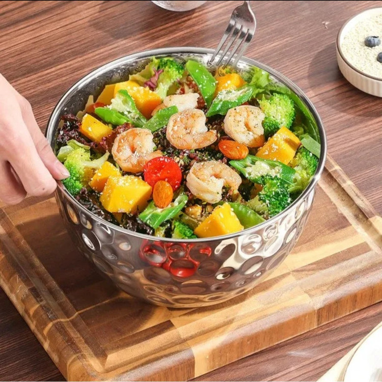 کاسه استیل طرح چکشی سایز23