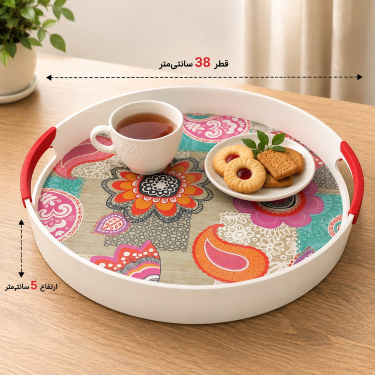 سینی دسته دار بامبو کد AKB1 سایز 38×38 سانتیمتر