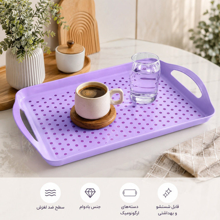 سینی دسته دار سیلیکونی سایز 29*42 سانتی متر ضد لغزش