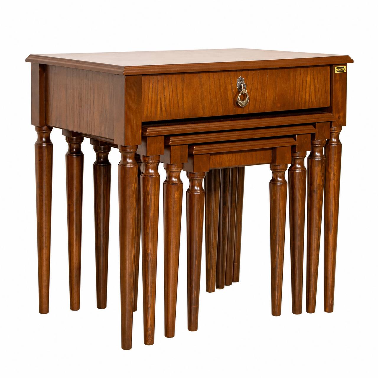 میز عسلی 4 سایز ولکر خراطی شده کد D190