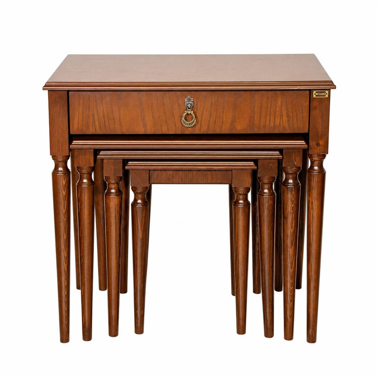 میز عسلی 4 سایز ولکر خراطی شده کد D190