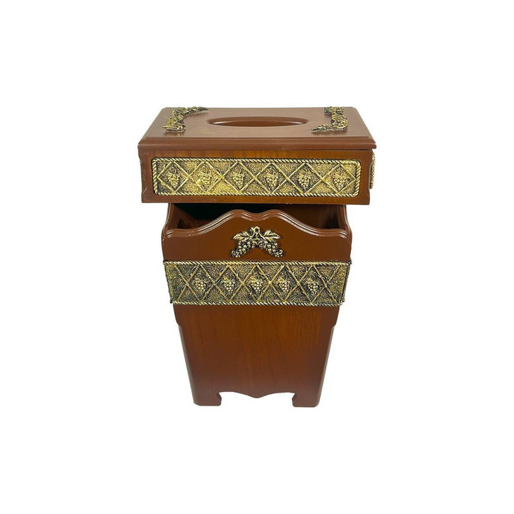 ست سطل و جا دستمال چوبی ولکر طرح انگور کدM340