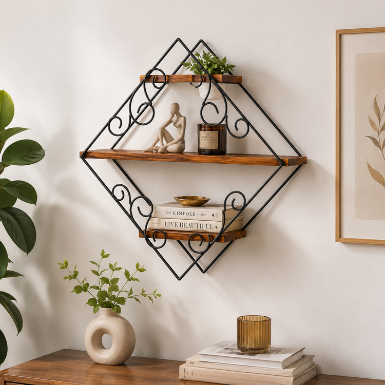 شلف دیواری لوزی طرح فرفوژه کد 29010