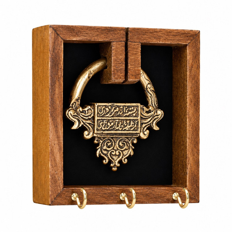 جاکلیدی دیواری چوبی مدل قفل کد 010