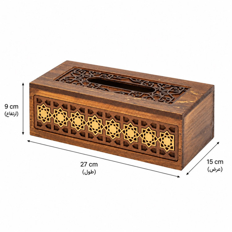 جای دستمال کاغذی چوبی مدل معرق SJ20014