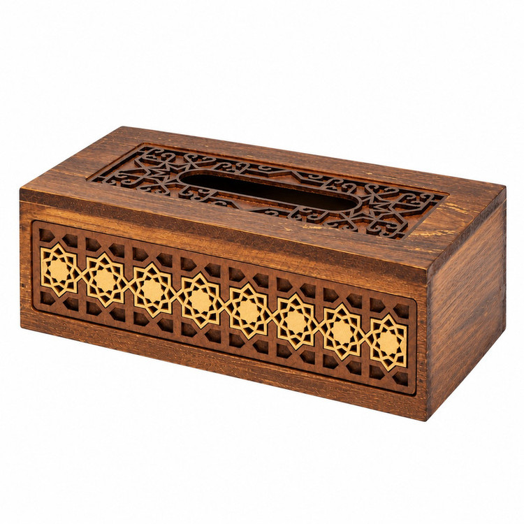 جای دستمال کاغذی چوبی مدل معرق SJ20014